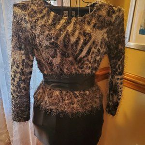 Joseph Ribkoff Leopard Print "Hairy" Tunic  Size 14